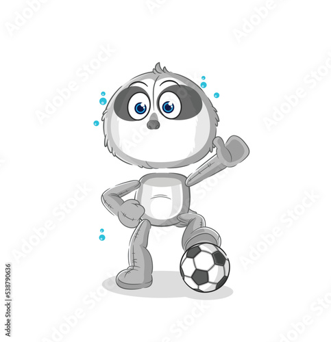 sloth playing soccer illustration. character vector © dataimasu