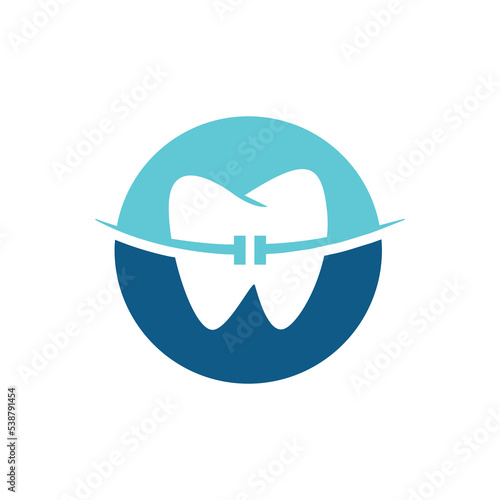 Logo design for dental care. Braces logo. Minimalis braces logo design. Dental logo design