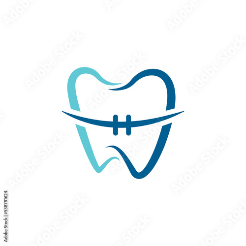 Logo design for dental care. Braces logo. Minimalis braces logo design. Dental logo design