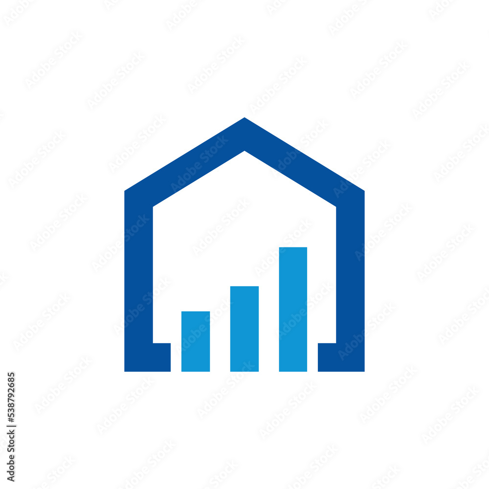Finance real estate logo design. Home with icon finance real etsate Finance real estate logo design. Home with icon finance real etsate