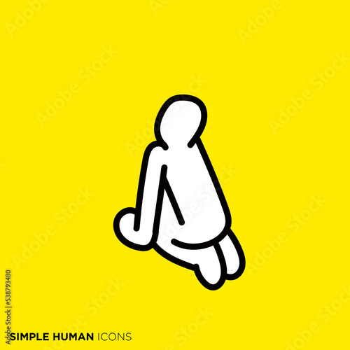 シンプルな人間のアイコンシリーズ　「目覚める人」