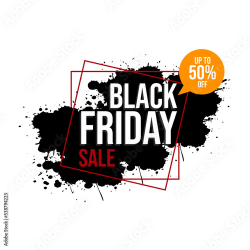 Black Friday Sale banner or poster, shopping discount promotion. Banner for business, promotion and advertising. Vector illustration.