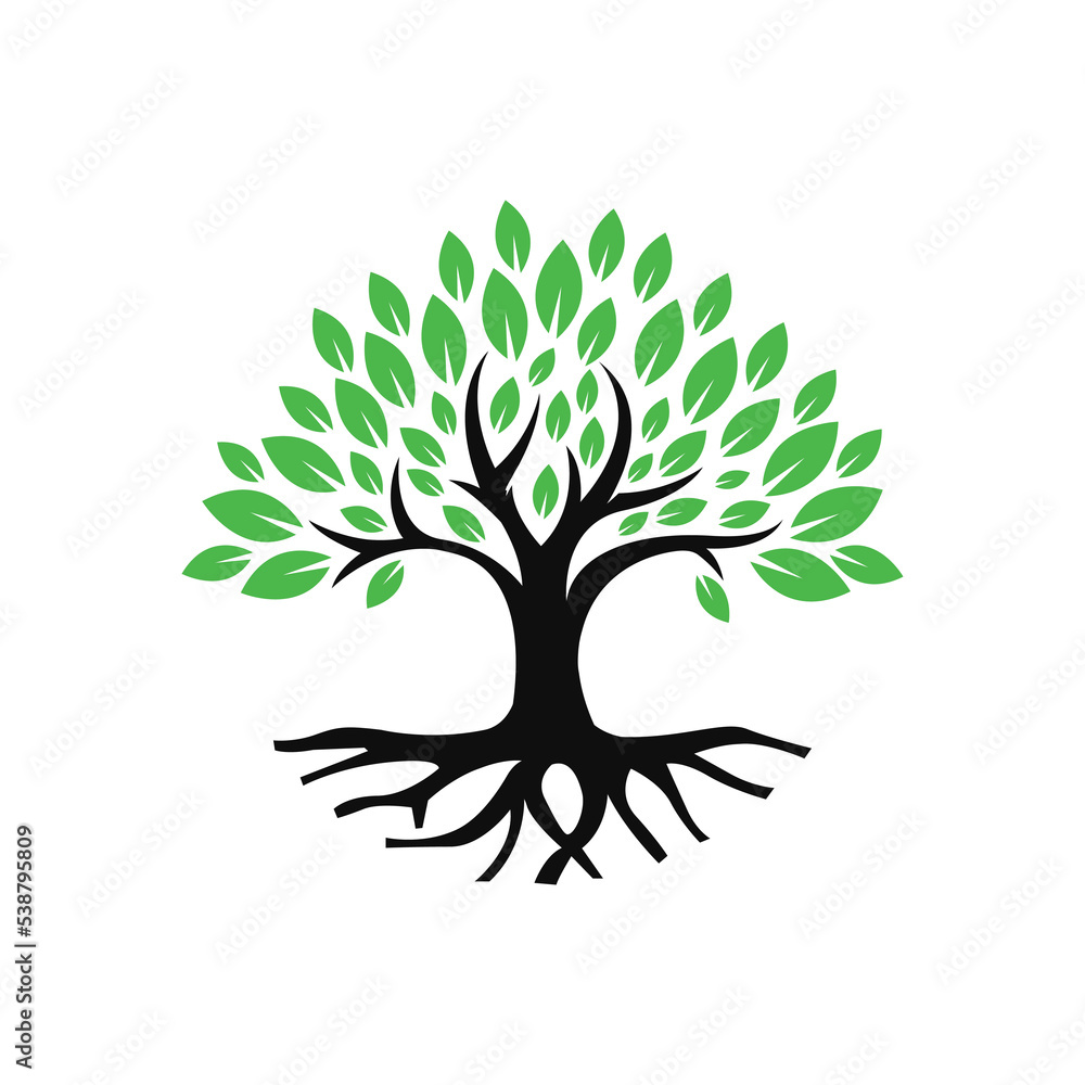 Fototapeta premium Tree logo design. Tree vector illustration