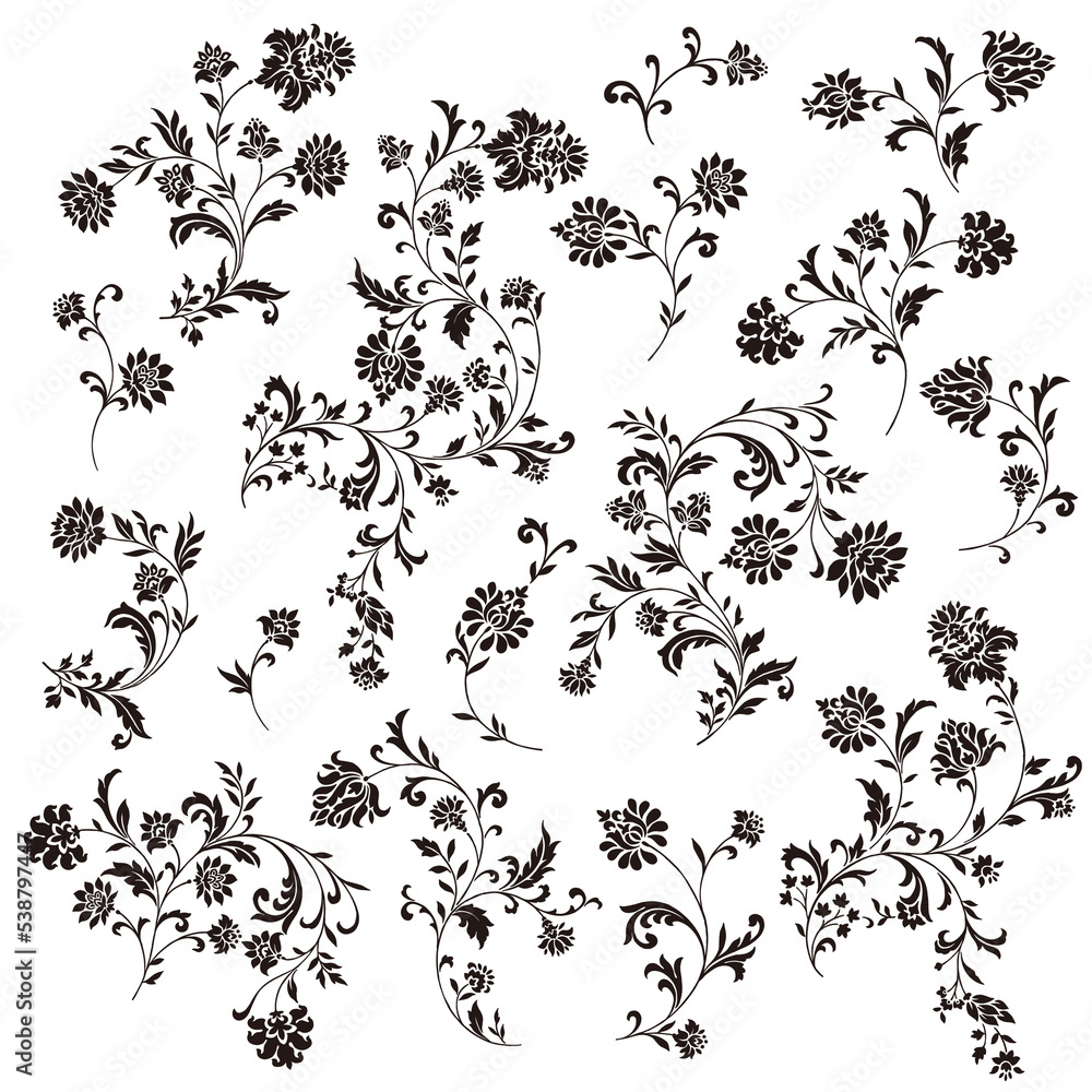 Materials for composing the sarasa pattern, Materials for composing the sarasa pattern,
