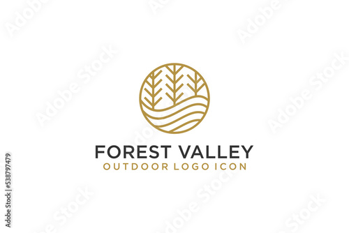 Fototapeta Naklejka Na Ścianę i Meble -  Plant nature tree forest logo design organic farming icon symbol park outdoor