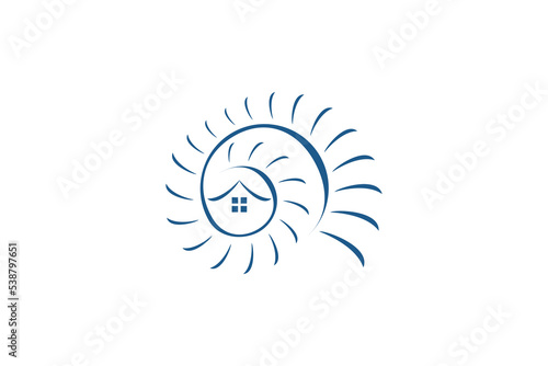 Nautilus shell home logo real estate property icon symbol