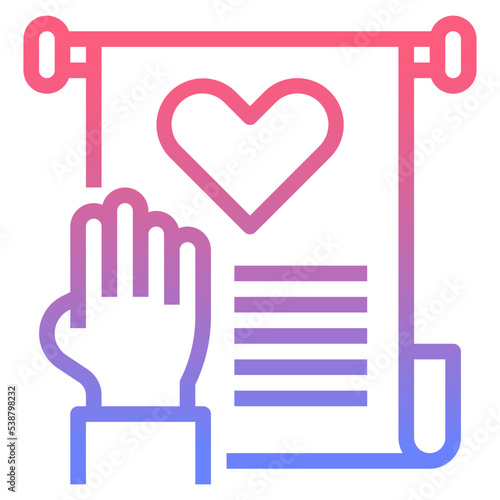 vows line gradient icon