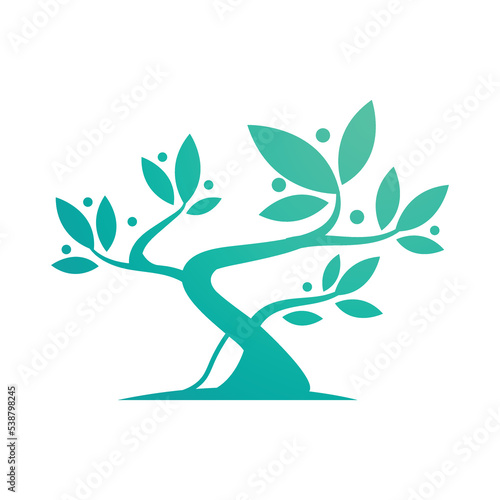 Bonsai logo design. Abstract bonsai tree design
