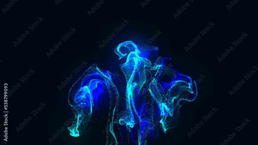 Neon blue animated background. A randomly moving stream of particles. Glowing stars. A bundle of cosmic energy. Live screensaver for the logo. Intro for presentation, business. 4k Neon blue animated background. A randomly moving stream of particles. Glowing stars. A bundle of cosmic energy. Live screensaver for the logo. Intro for presentation, business. 4k
