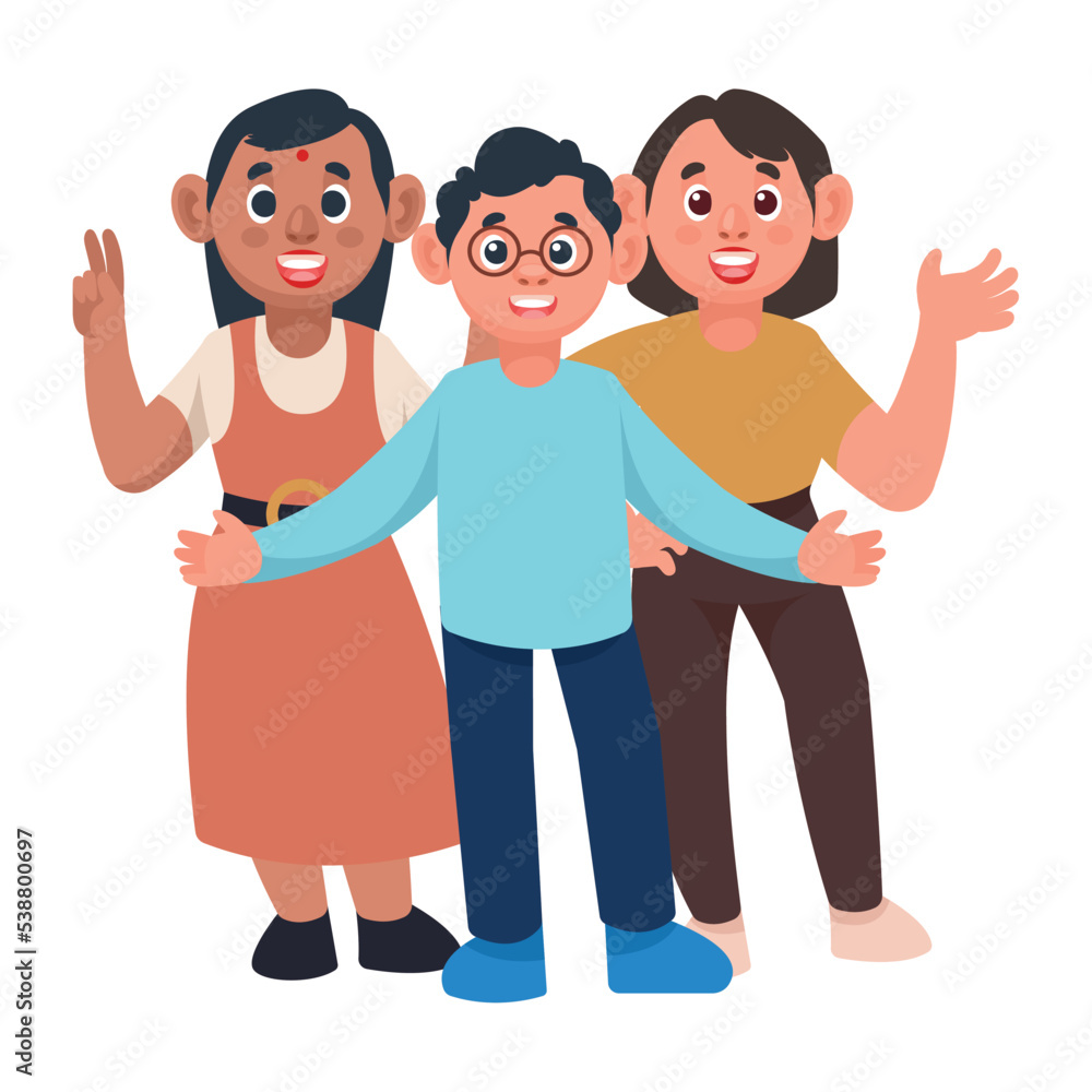 three diversity persons characters three diversity persons characters