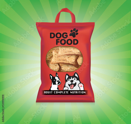 Dog food packaging design.illustration vector