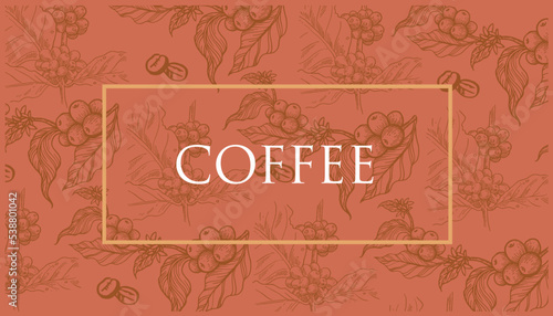 coffee label packaging of drawing vintage ink on paper for product. coffee banner advertising for digital promotion. coffee ink drawing
