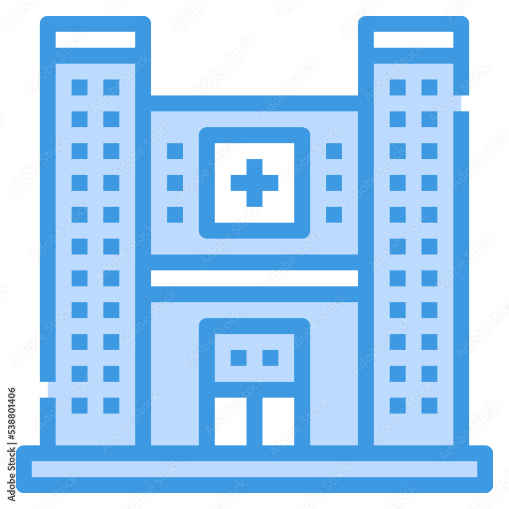 hospital blue outline icon