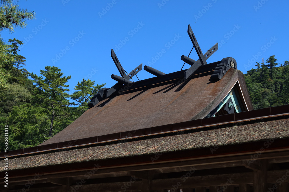 Fototapeta premium Izumo Taisha Shrine roof in Izumo city, Shimane, Japan. September 30, 2022