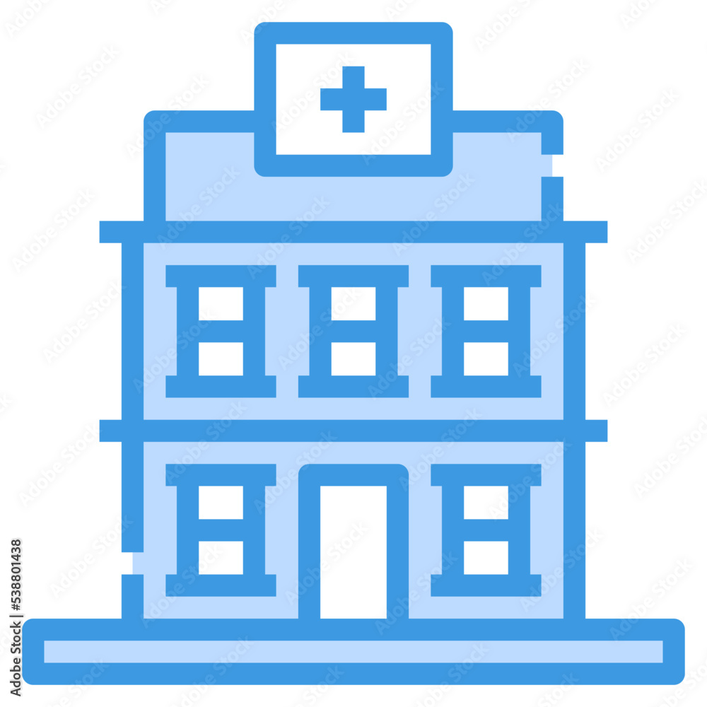 hospital blue outline icon hospital blue outline icon