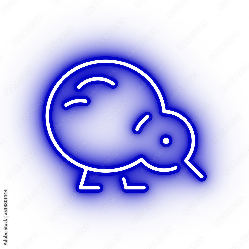 Neon navy kiwi icon, kiwi illustration on transparent background Neon navy kiwi icon, kiwi illustration on transparent background