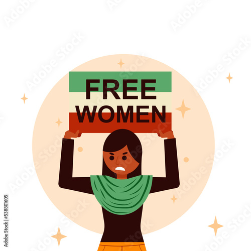 flat design vector women rise to freedom 