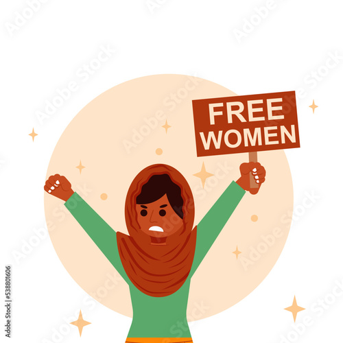flat design vector women rise to freedom 