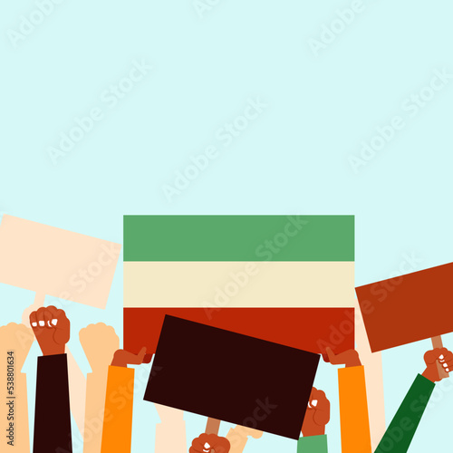 flat design vector women rise to freedom 