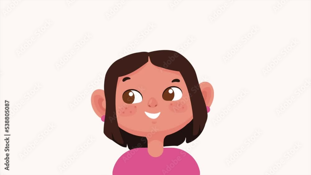young asian woman ethnicity character animation young asian woman ethnicity character animation