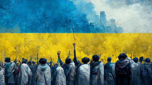 Stand for peace in ukraine illustration. fight for freedom illustration.