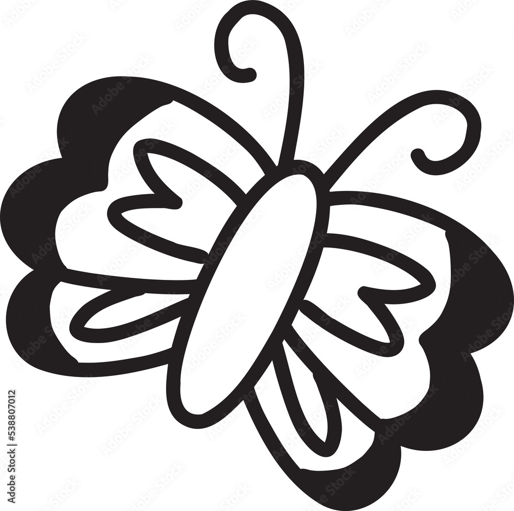 Hand Drawn cute butterfly illustration Hand Drawn cute butterfly illustration