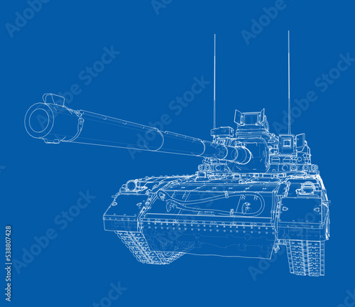 Tank. Vector rendering of 3d
