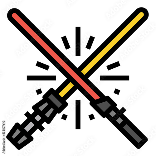 lightsaber Filled Outline icon
