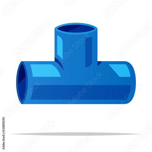 Tee pipe fitting vector isolated illustration