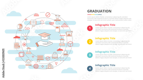 graduation concept for infographic template banner with four point list information