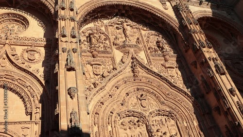 Details on the facade of the Cathedral in Salamanca, Spain. photo