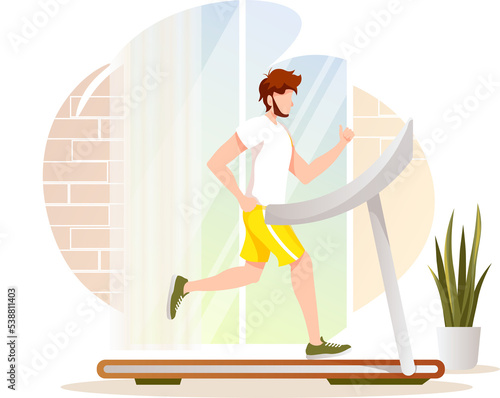 Man running on a treadmill illustration