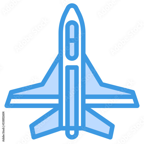 Fototapeta Naklejka Na Ścianę i Meble -  plane blue outline icon