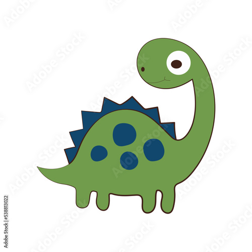 Cute cartoon dinosaur illustration vector