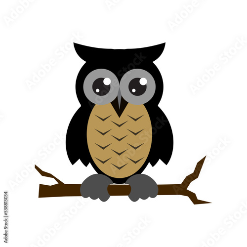 Vector illustration of cute cartoon owl