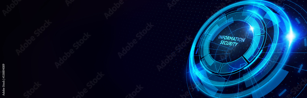 Concept of cyber security, information security and encryption, secure access to personal information, secure Internet access, cybersecurity. 3d illustration