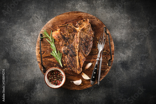 Bilde på lerret Grilled BBQ T-Bone Steak
