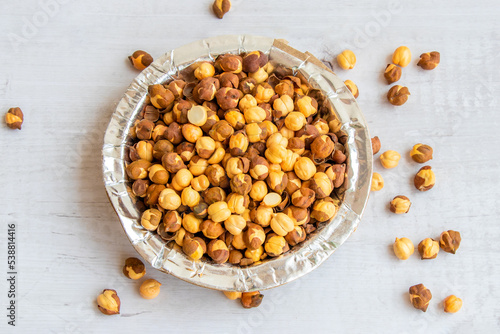 Roasted chickpeas, roasted black chana  or chana masala, indian snack