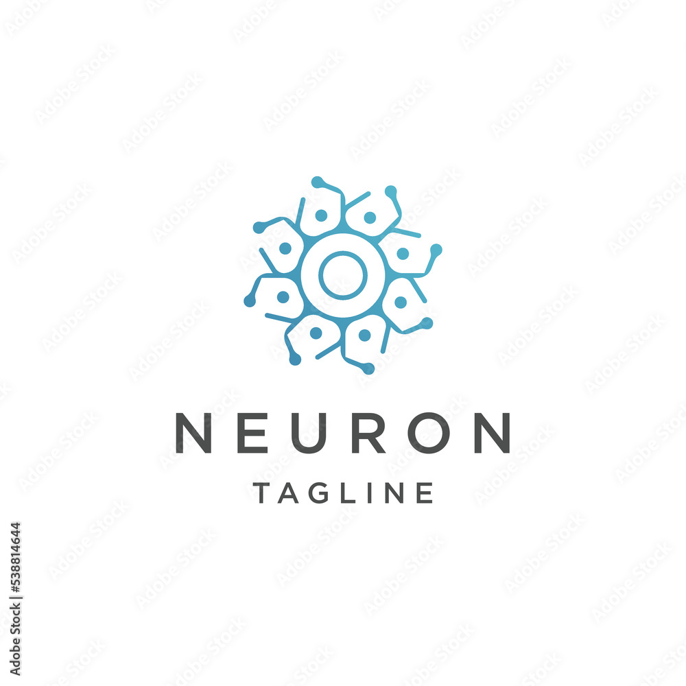 Neuron logo icon design template flat vector Neuron logo icon design template flat vector