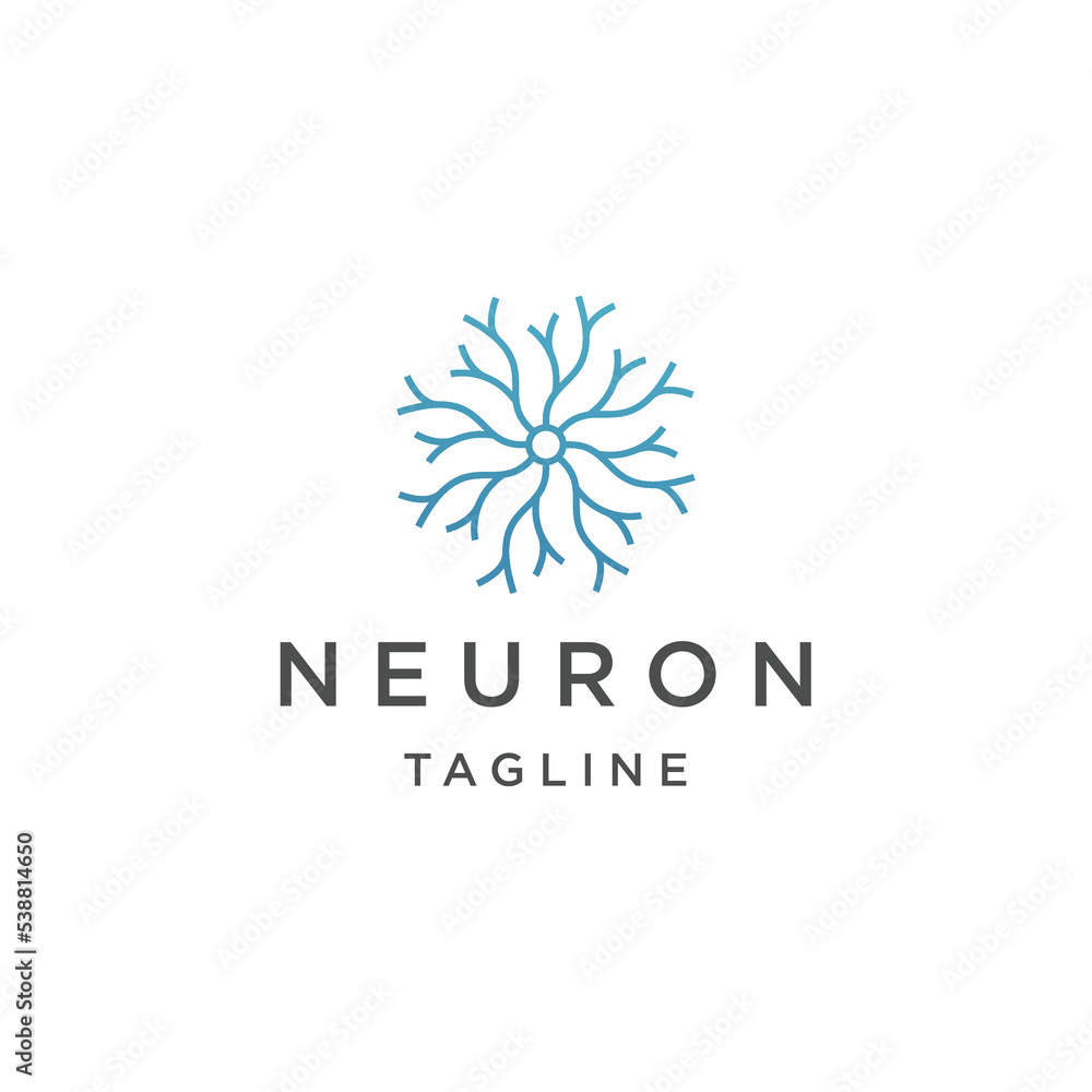 Neuron logo icon design template flat vector Neuron logo icon design template flat vector