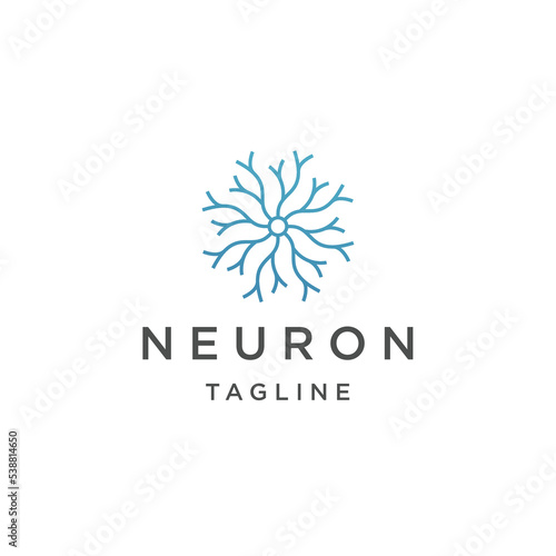 Neuron logo icon design template flat vector