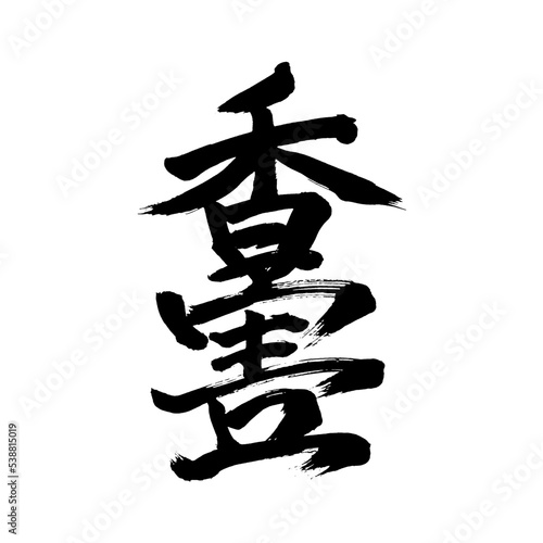 Japan calligraphy art【incense・harm・damage・scathe・향・해】日本の書道アート【香害・こうがい・】／This is Japanese kanji 日本の漢字です／illustrator vector イラストレーターベクター