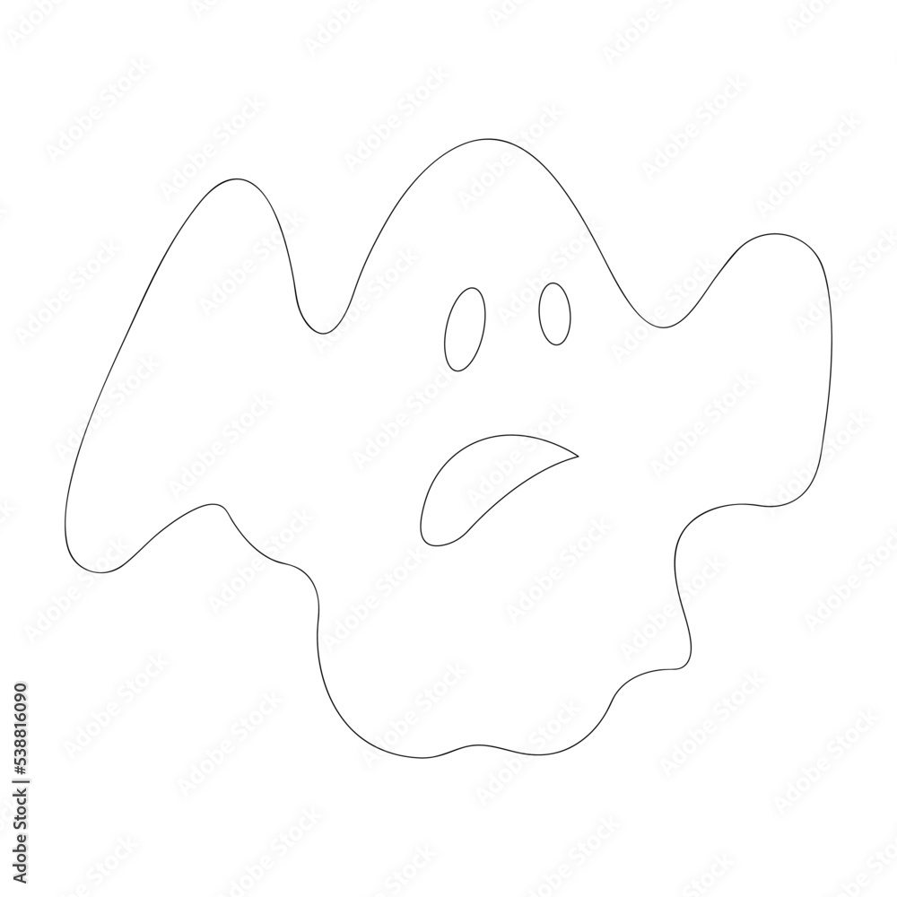 Illustration of a spooky ghost, a cute ghost icon isolated on white background. Illustration of a spooky ghost, a cute ghost icon isolated on white background.