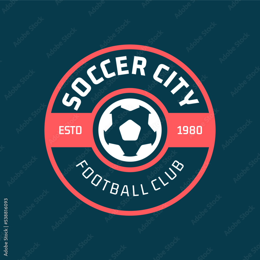 soccer city football club logo design with circle shape soccer city football club logo design with circle shape