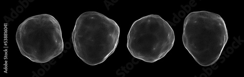 Abstract form consisting of small particles. Objects with dots. Molecular grid. 3d vector illustration. Futuristic connection structure for education and science.