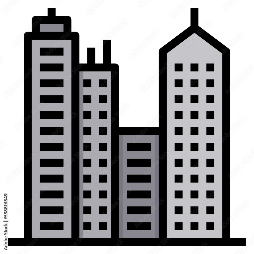 skyscraper filled outline icon skyscraper filled outline icon