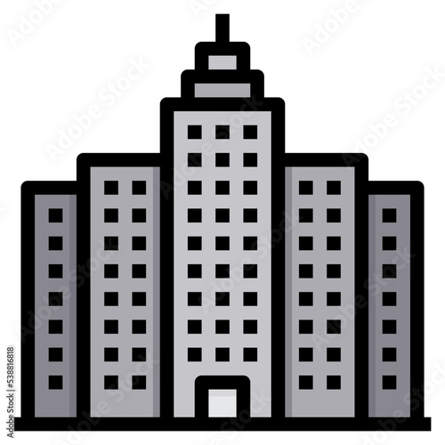 skyscraper filled outline icon