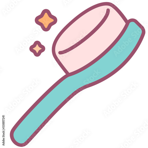 Cute hairbrush with sparkling stars vector illustration