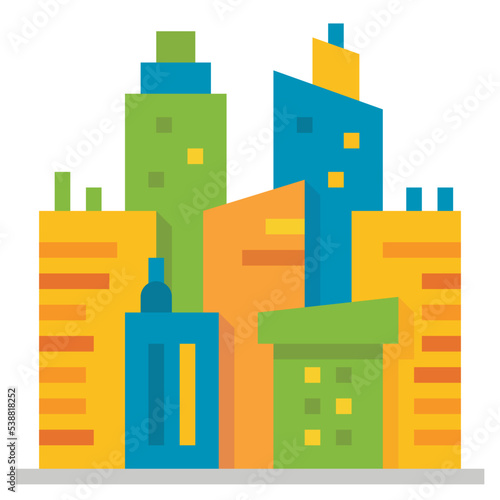 downtown flat icon
