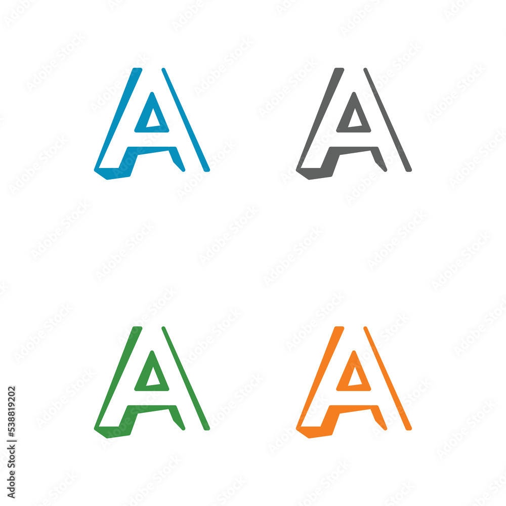 Letter A negative space vector icon logo design template Letter A negative space vector icon logo design template